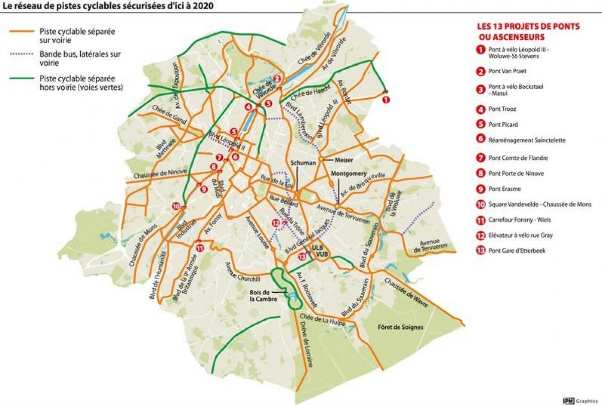 map of Brussels bike