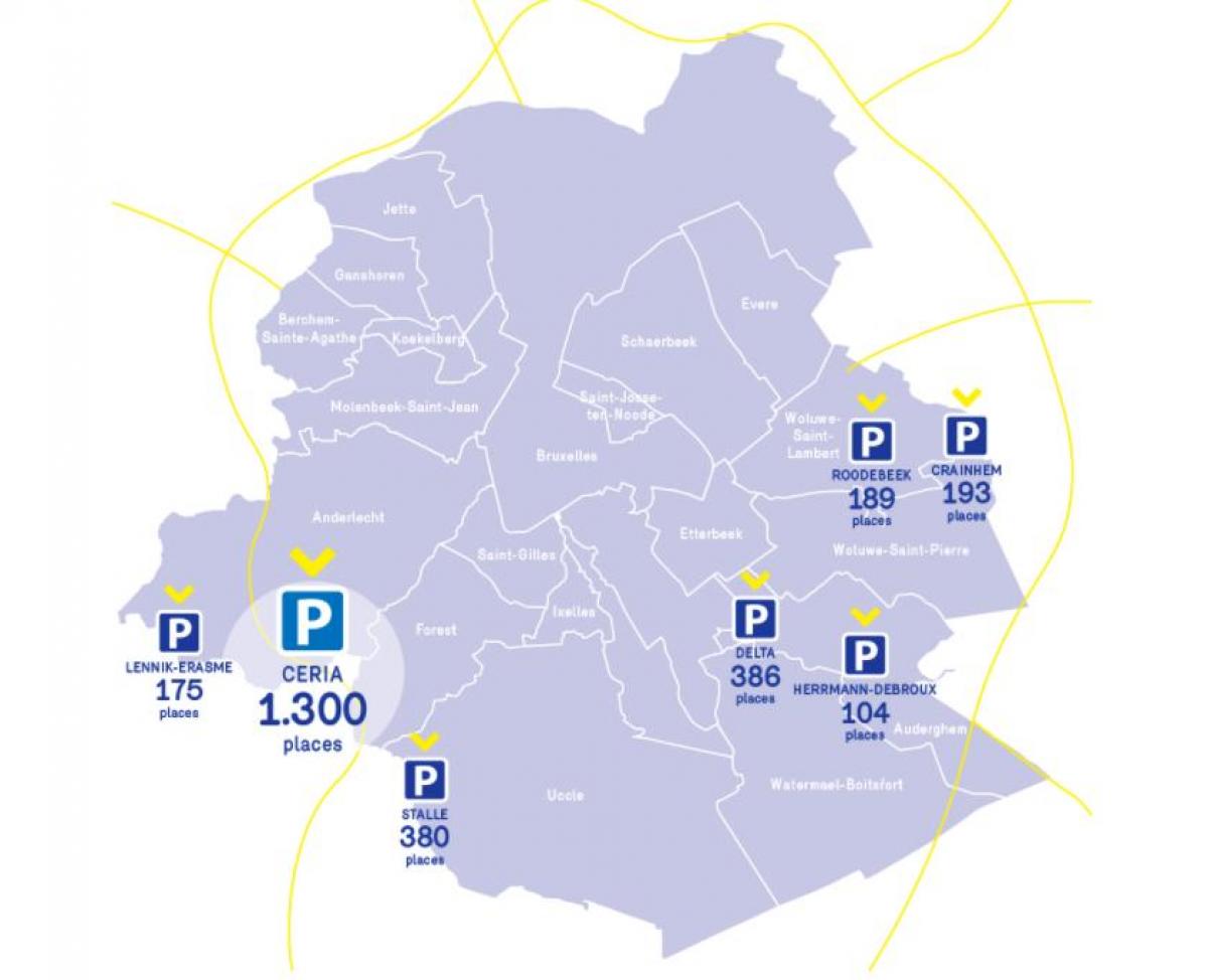 map pf Brussels parking