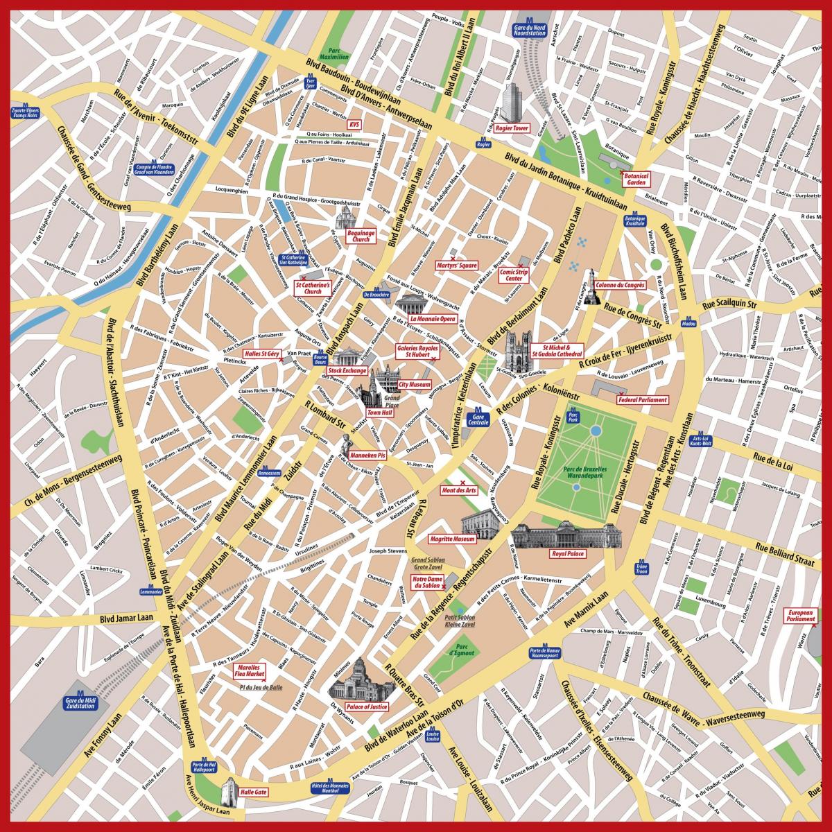 central Brussels street map