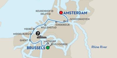Bruxelles boat map