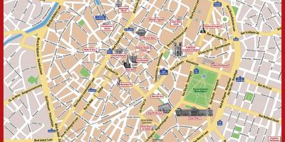 Tourist map of Brussels city centre