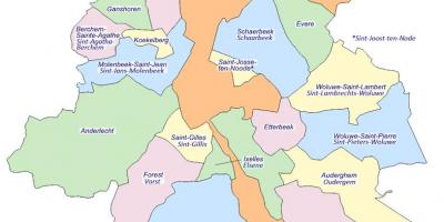Bruxelles municipalities map