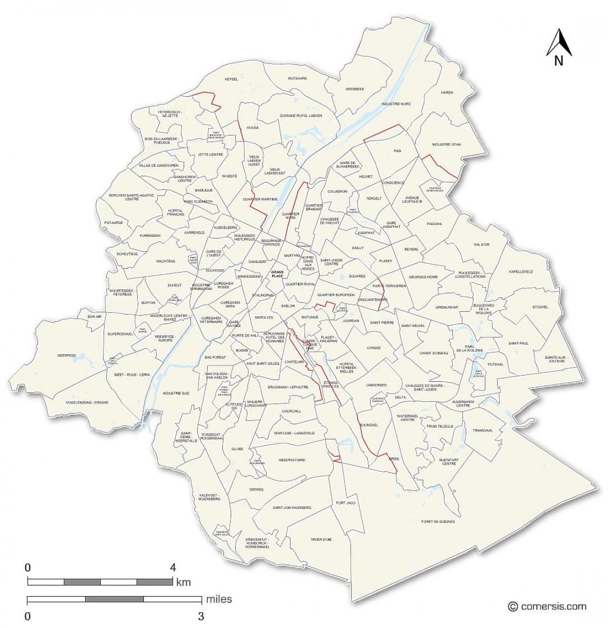Bruxelles neighborhood map