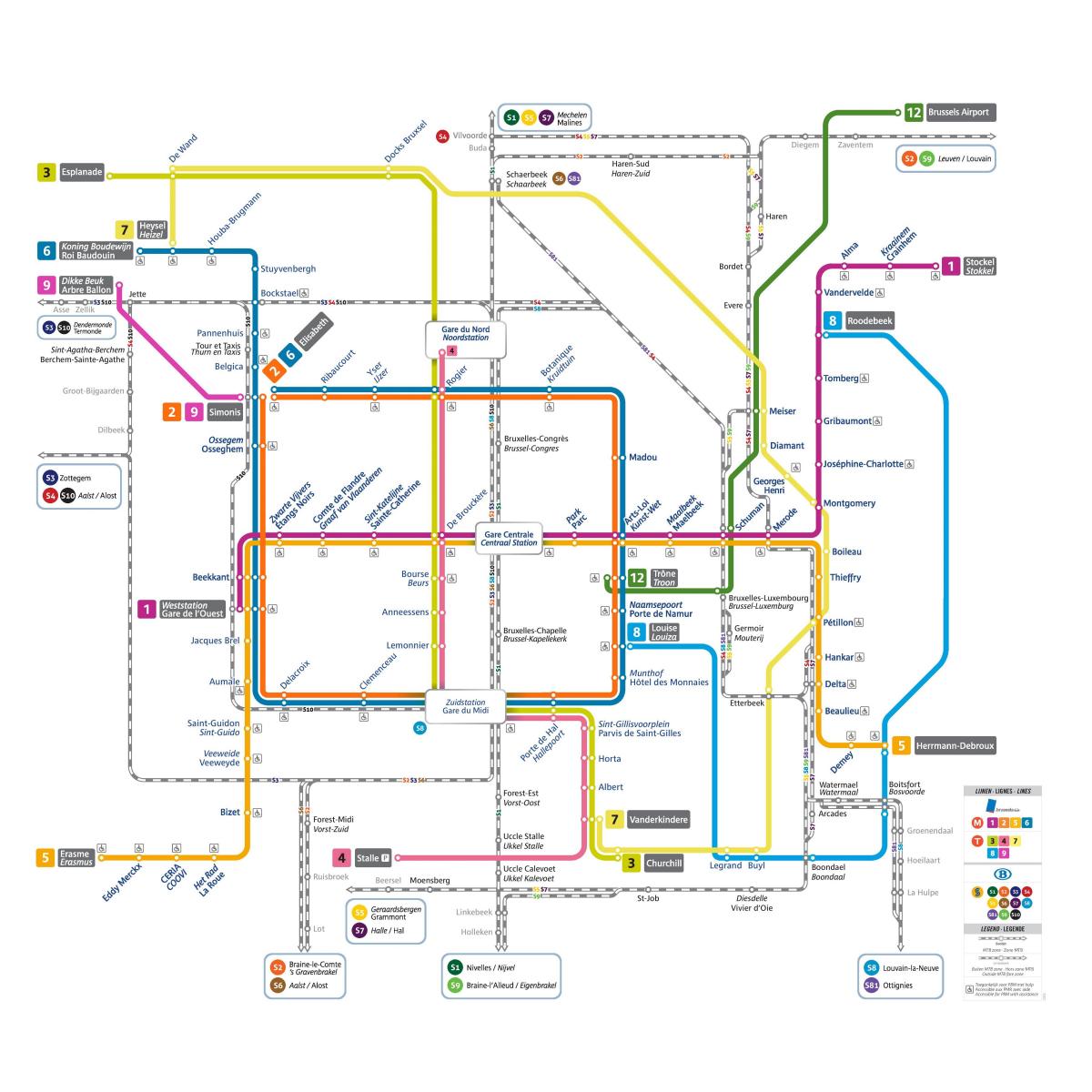 pdf map of Brussels train